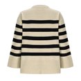 thumbnail image 7 of Royisotas Womens Striped Sweaters Pullover Beige Loose Long Sleeve Fashion Knit Sweater Tops for Ladies, 7 of 7