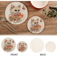thumbnail image 4 of SKYSONIC Cute Cat Butterfly Pot Holders Trivets, 2 Pcs Heat Resistant Trivets,Cute Bow Flowers Cotton Thread Weave Mats for Hot Pads Pans Pot Bowl Teapot for Kitchen Decor, 4 of 7