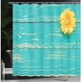 thumbnail image 4 of Ambesonne Vintage Shower Curtain, Wooden Spring Floral, 69"Wx70"L, Turquoise Yellow, 4 of 5