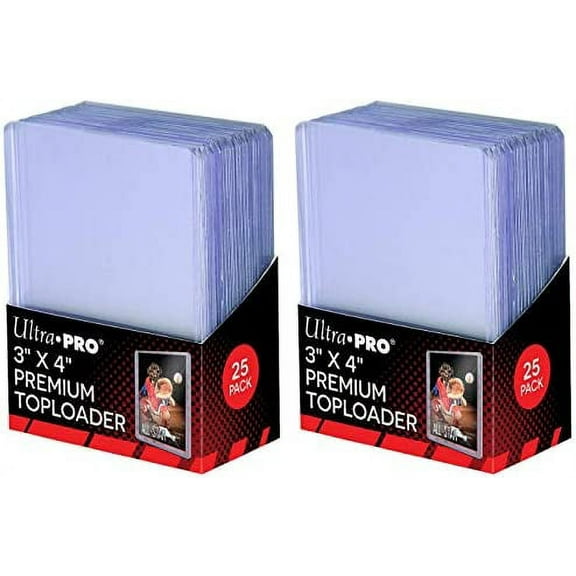 Ultra Pro 3" x 4" Super Clear Premium Toploader Card Protector | 25-Count per Pack | 2-Packs