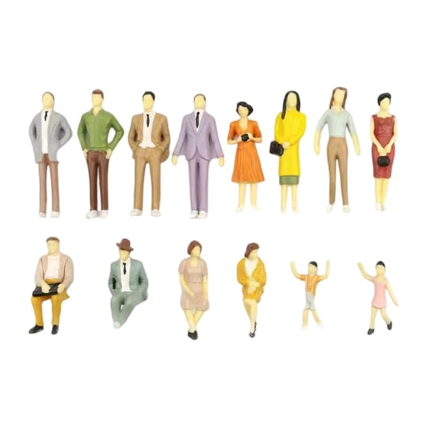Conjunto de 14 piezas de figuras en miniatura, personas en miniatura, figuras, adornos, accesorios. 65 mm