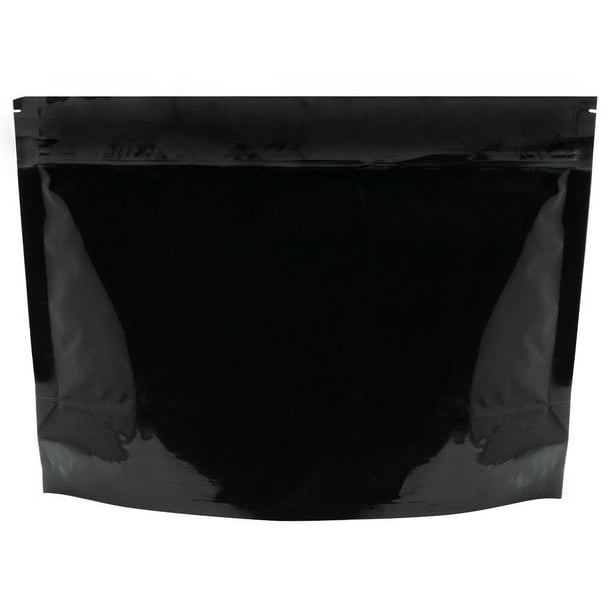 100 Pcs Black Child Resistant Exit Bags 12"x9"x4" Zip Lock Pouch Smell Proof Bag