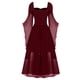 thumbnail image 3 of Womens Halloween Costumes 2024 Cosplay Gothic Dresses Women Casual Plus Size Cold Shoulder Dress Solid Color Lace Butterfly Sleeve Halloween Gothic Dress, 3 of 4
