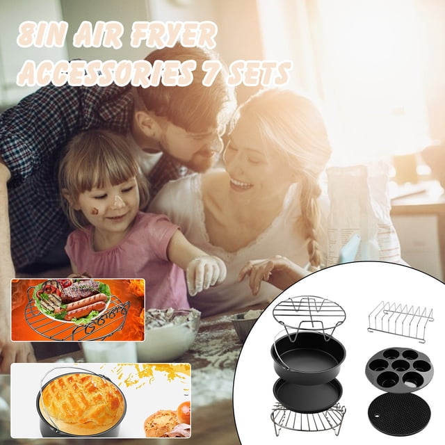 Apmemiss Air Fryer Accessories 7 PCS for 4.8QT-6.3QT Air Fryer with 8 Inch Cake Barrel
