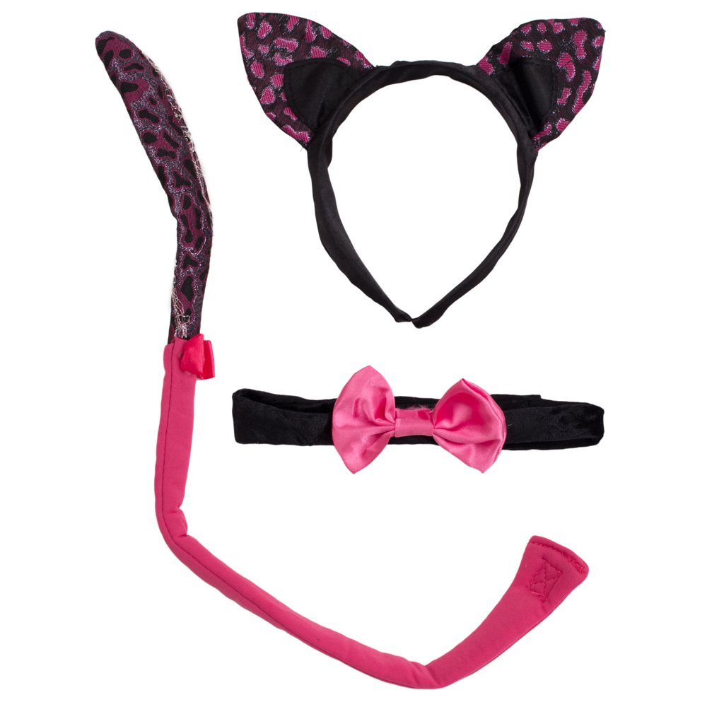 Halloween Cat Tail And Ears 3pc Costume Accessory Set Pink One Size