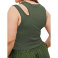 thumbnail image 3 of ZXSXSY Women's Plus Size Cutout Sleeveless Ribbed Crop Tank Top, 3 of 7