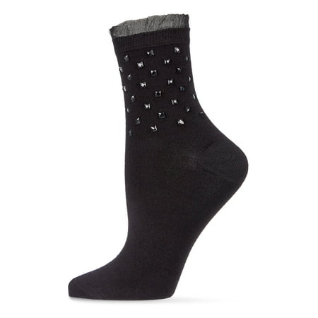 

MeMoi Women s Punk Rock Studded Bamboo Blend Fashion Crew Sock - Womens - Female