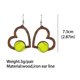 thumbnail image 2 of Mujer Juego de Pelota Pendientes Casuales Corazón Geométrico Madera para Viajes (Tenis) FLhrweasw Para estrenar, 2 of 2