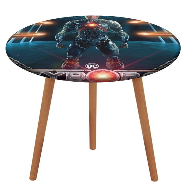 Cyborg-theme Fitted Round Tablecloths Elastic Edged Table Covers Waterproof Table Cloth for Kitchen Holiday Party Tables Decor 150cm