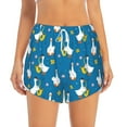 thumbnail image 4 of Lsque Cartoon Goose Printed Women's Running Shorts with Liner Pockets,Elastic Quick Dry Workout Athletic Gym Yoga Shorts,Womens High Waist Shorts-Small, 4 of 9