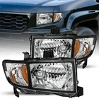 BRYGHT For 2006-2014 Honda Ridgeline Black Amber Headlights Assembly Pair 06-14