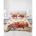 thumbnail image 2 of Twin XL Quilt Bedding Set, Fall Red Truck Reversible Summer Quilt 3 Pieces, Thanksgiving Autumn Harvest Pumpkins Orange Lightweight Bedspreads Coverlets with 2 Pillow Shams for All Seasons, 2 of 5