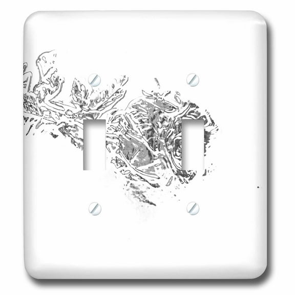 3dRose, Textured Abstract Black n White Rose, double toggle switch