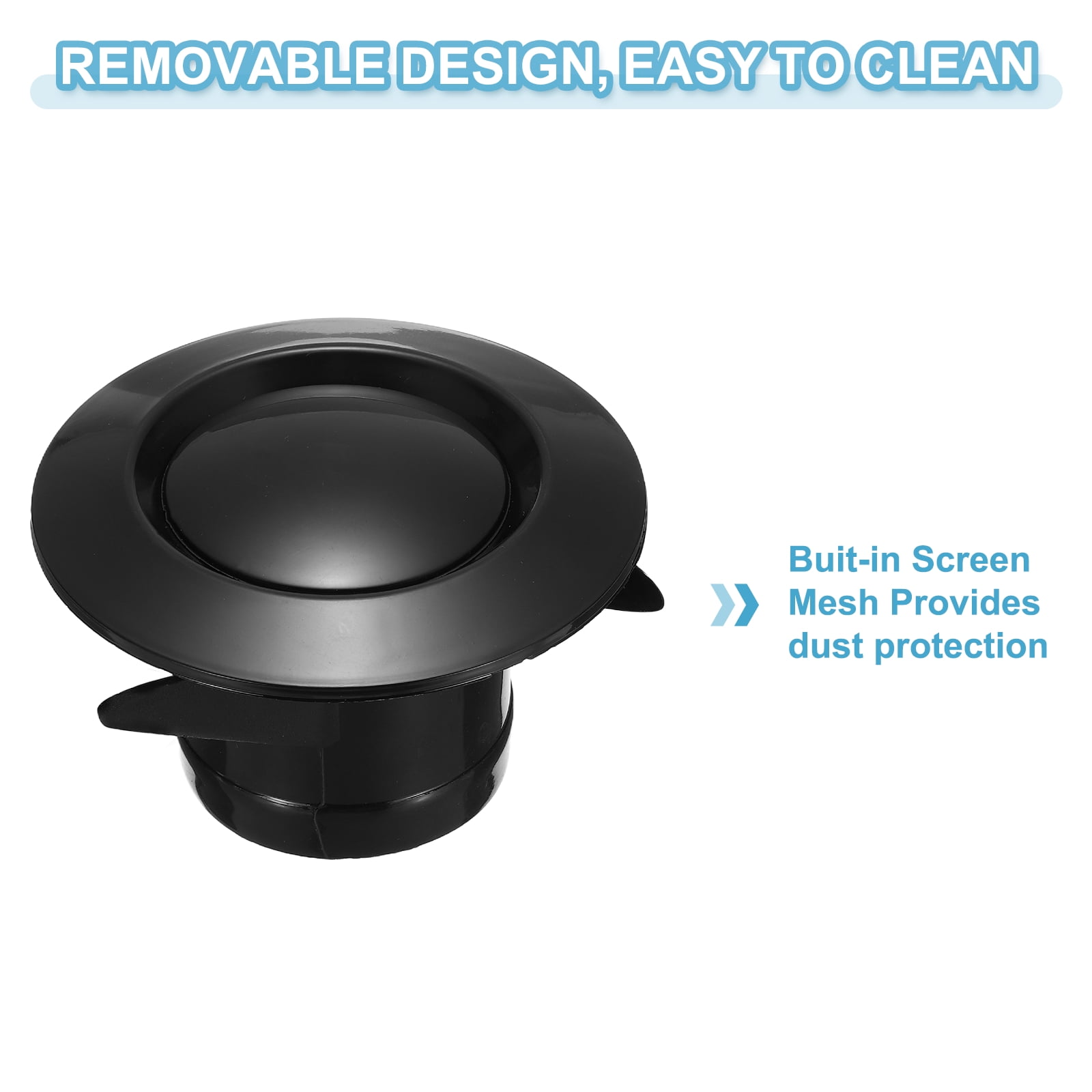 Uxcell 3 Inch Round Air Vent, 4pcs ABS Adjustable Soffit Exhaust Vent Cover, Black