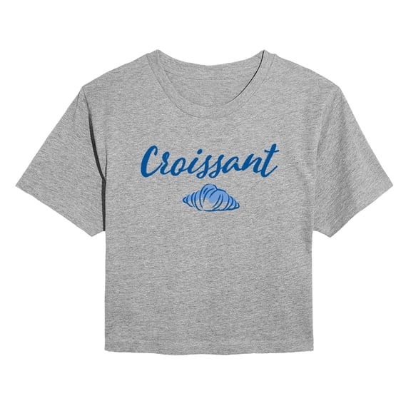 Instant Message - Croissant - Juniors Cropped Short Sleeve Graphic T-Shirt
