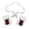 thumbnail image 4 of EeaseMX 1 par de pendientes creativos de resina con forma de taza de cerveza, pendientes colgantes con clip para las orejas., 4 of 8
