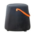 thumbnail image 2 of hengtong Portable Round Ottoman Footstool Pouf Solid Wood Frame with Handle 10.6inch Tall Black, 2 of 9