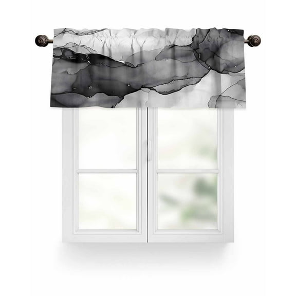 Valances for Windows Valance Rod Pocket Light Filtering Short Window Treatments Curtains for Kitchen Bathroom Living Room Bedroom, 1 Panel, 54 x 18 Inch