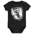 thumbnail image 3 of Newborn & Infant Heather Gray/Black/White Chicago White Sox Minor League Player Three-Pack Bodysuit Set, 3 of 4