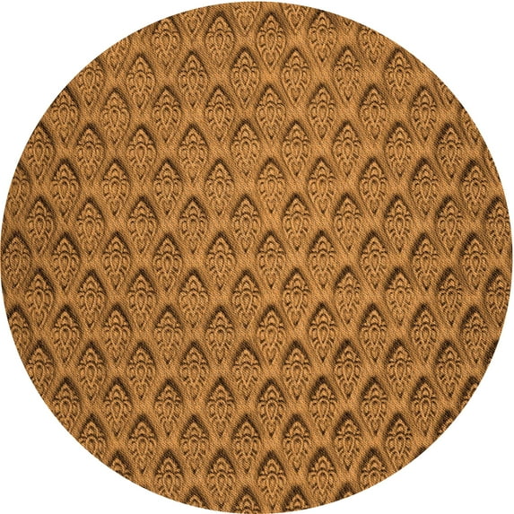 Ahgly Company Indoor Round Patterned Mahogany Brown Area Rugs, 4' Round