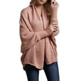 thumbnail image 2 of Women'S - Batwing Cable Knitted Slouchy Oversized Wrap Cardigan Sweater Pink One Size, 2 of 9