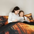 thumbnail image 5 of Castle Fairy Safari Deer 3-Piece Full Size Comforter Sets for Teens Boys Men,Autumn Sunset Bedding Comforter Set,Woodland Animal Lightweight Bedding Sets,Microfiber Bedroom Decor, 5 of 8