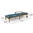 thumbnail image 6 of Noble House Multiple Positions Acacia wood Outdoor Chaise Lounge - Blue, 6 of 8
