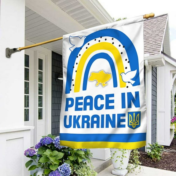 Flagwix Stand With Ukraine Flag Peace In Ukraine DBD3414F Ukraine Flags, Indoor Outdoor Decoration - House Flag (29.5" x 39.5")
