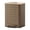 Brown - lines, variant on Modern Luxury Stainless Steel Trash Can with PU Leather Outer Layer, Step Pedal Trash Can with Soft Close Lid, Handle and Inner Bucket for Home Office