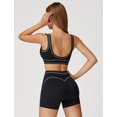 thumbnail image 4 of IDOPIP Womens Workout Sets Color Block Compression Sports Bra Matching High Waist Tummy Control Butt-Lifting Shorts 2 Piece Gym Yoga Pilates Running Outfits, 4 of 8