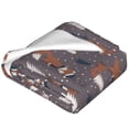 thumbnail image 2 of Bixox Fleece Blanket Snowflake Fox Pattern Super Soft Double-Sided Microfiber Flannel Blanket for Sofa, Bed, Couch,Suitable for All Seasons - 60"x50", 2 of 5