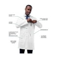 thumbnail image 3 of Adar Universal Stretch Unisex Lab Coat - 36" Snap Front Lab Coat - 3308 - White - 3X, 3 of 7