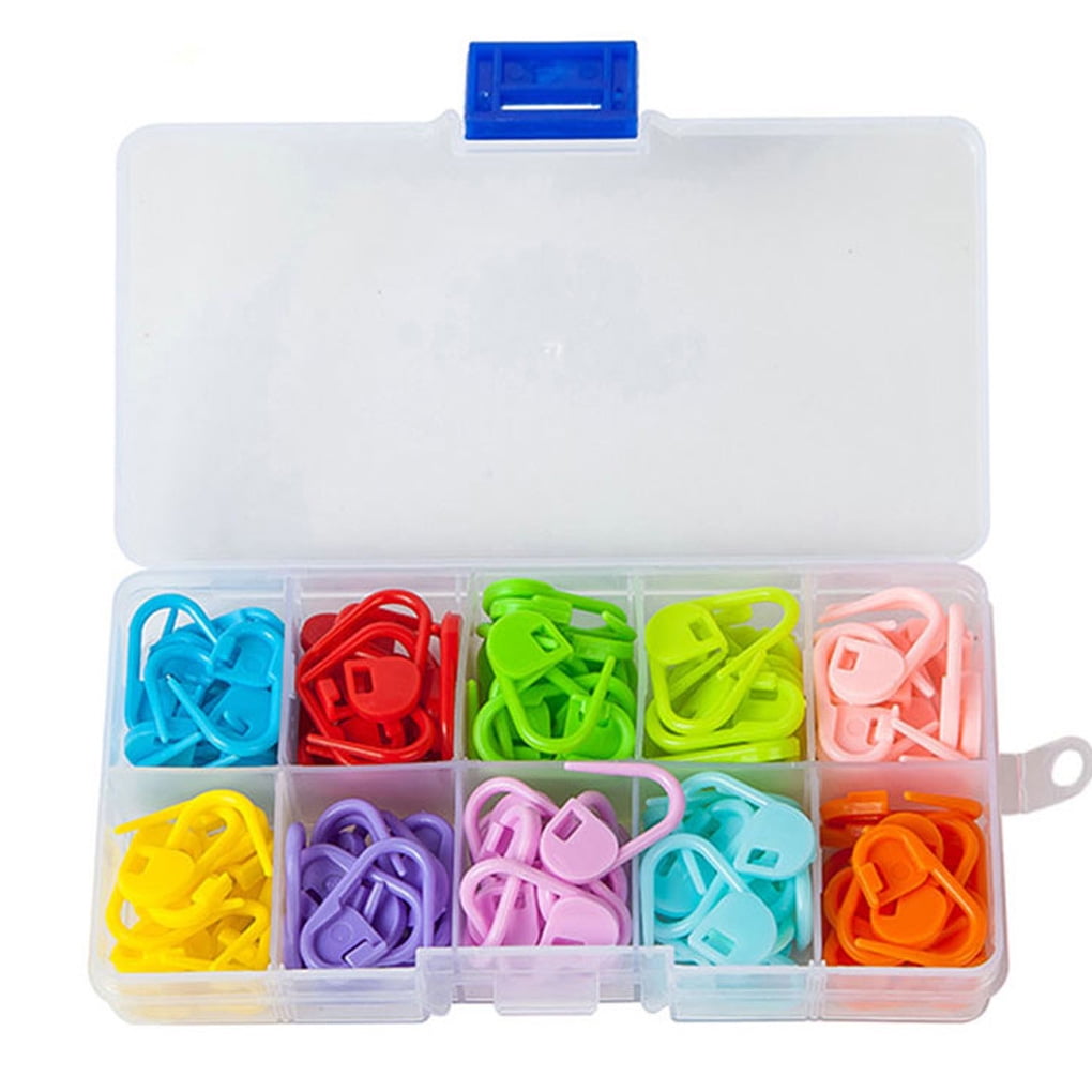 STITCH HOLDERS MARKERS PLASTIC LOCKING FOR CROCHET KNITTING CRAFT NEEDLE CLIPS 
