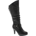 thumbnail image 1 of TOP Moda Bottes à Talons Hauts Lacées à Bout Rond pour Femmes Page-65, Noir Premier, 10, 1 of 4