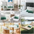 thumbnail image 6 of Waterproof Throw Pillow Covers Set of 2, 20x20 Inch Green Ombre Stripe Decorative Pillowcases Outdoor Pillow Slip Cushion Covers Set for Couch Tent Abstract Art Gradient Watercolor, 6 of 7