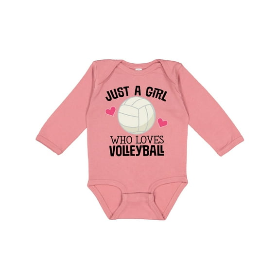 Inktastic Just A Girl Who Loves Volleyball Girls Long Sleeve Baby Bodysuit