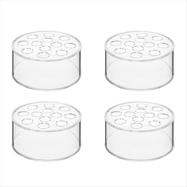 Paquete de 4 Jarrones de Flores de Acrílico Redondos, Jarrones Transparentes, Jarrones de Flores para Centros de Mesa, Jarrones Bajos Florales para Recepción de Mesa de Comedor