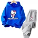 thumbnail image 3 of Conjunto de 2 piezas de sudadera y pantalones con estampado de dibujos animados de Hello Kitty Kawaii para primavera y otoño, ropa para niños de 2 a 14 años, chándal de moda, 3 of 5