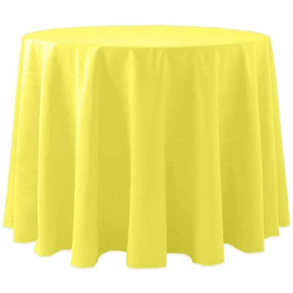Ultimate Textile (3 Pack) Cotton-feel 120-Inch Round Tablecloth - for Wedding and Banquet, Hotel or Home Fine Dining use, Lemon Yellow