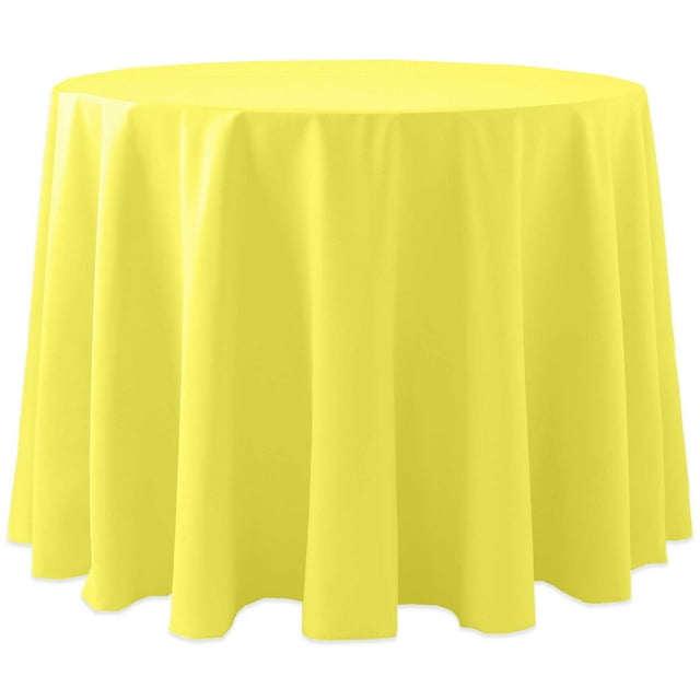 Ultimate Textile Cotton-feel 84-Inch Round Tablecloth Lemon Yellow
