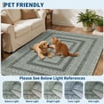 thumbnail image 4 of Garvee 9'x12' Modern Bordered Area Rug Geometric Braided Printed Carpet, Washable Non Slip Rug Soft Low Pile Indoor Mats for Living Room Bedroom Home Office, Green, 4 of 9