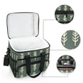 thumbnail image 6 of FORMRS Insulated Cooler Bag 24 Cans Capacity Soft Leakproof Lunch Box with Side Pockets, Dark Green Leaves, 6 of 7
