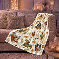 thumbnail image 6 of Cheerful Fall Dogs Knitwear Autumn Leaves Pumpkins Watercolor, Cozy Pet Portrait Pattern, Warm Flannel Blanket for Living Room and Bedroom, Dog Lovers Thanksgiving Gift, Pet Lover Home Decor, 6 of 9