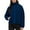 Dark Blue, variant on Women's Trendy Zipper Fuzzy Stand Up Collar Thicken Fleece Liner Comfy Solid Colored Long Sleeve Casual Loose Warm Fitting Jacket Coat