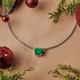 thumbnail image 2 of JeenMata Hermoso collar con colgante de solitario con piedra natal de mayo, talla redonda de 1 quilate, esmeralda, chapado en oro blanco de 18 quilates, mujer, adulto, 2 of 6
