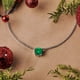 thumbnail image 2 of JeenMata Hermoso collar con colgante de solitario con piedra natal de mayo, talla redonda de 1 quilate, esmeralda, chapado en oro blanco de 18 quilates, mujer, adulto, 2 of 6