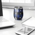 thumbnail image 3 of 12oz Stemless Wine Tumblers Blue Christmas Snowflake Pattern Vacuum Insulated Stainless Steel Travel Tumbler Cups Mug with Lid and Straw for Champaign,Cocktail,Beer with Cleaning Brush, 3 of 5