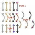 thumbnail image 2 of QQTDFG 1 Pc Stainless Steel Eyebrow Ring 16g Ear Helix Tragus Piercing Barbell Jewelry-Black-8mm for style 3, 2 of 9