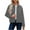 Gray, variant on qucoqpe Womens Fleece Cropped Jackets Long Sleeve Zipper Lapel Coats Fall Casual Trendy Outerwear Winter Jackets for Women