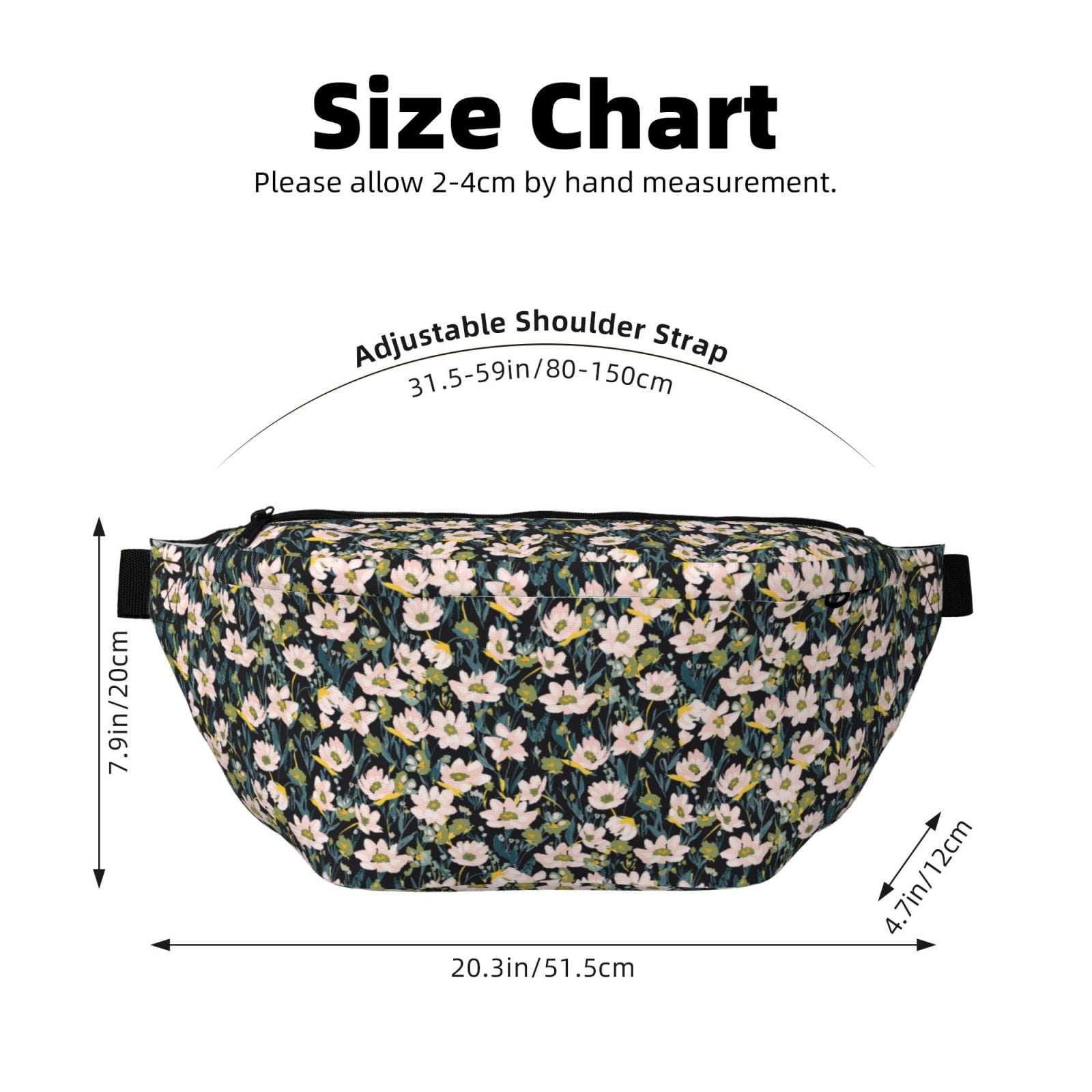 Naloa Flowers Print Running Belts for Men Women,Running Fanny Pack with 2-Zipper Pockets,Waterproof Waist Pack for Travel Hiking Running Outdoor Sports